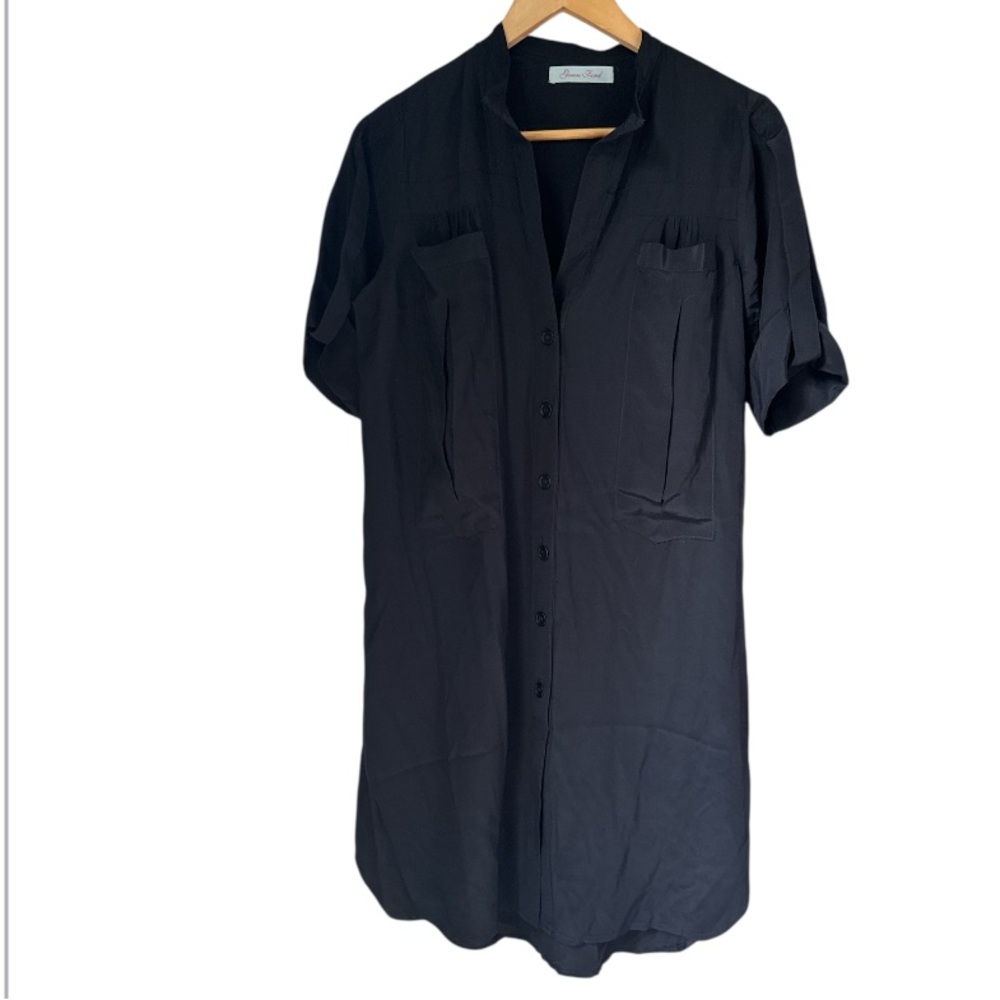 Green Ford silk dress tee shirt style pockets long chest small
